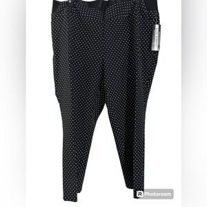 NWT pants by Investments, Black polka dot stretch Size 24W,